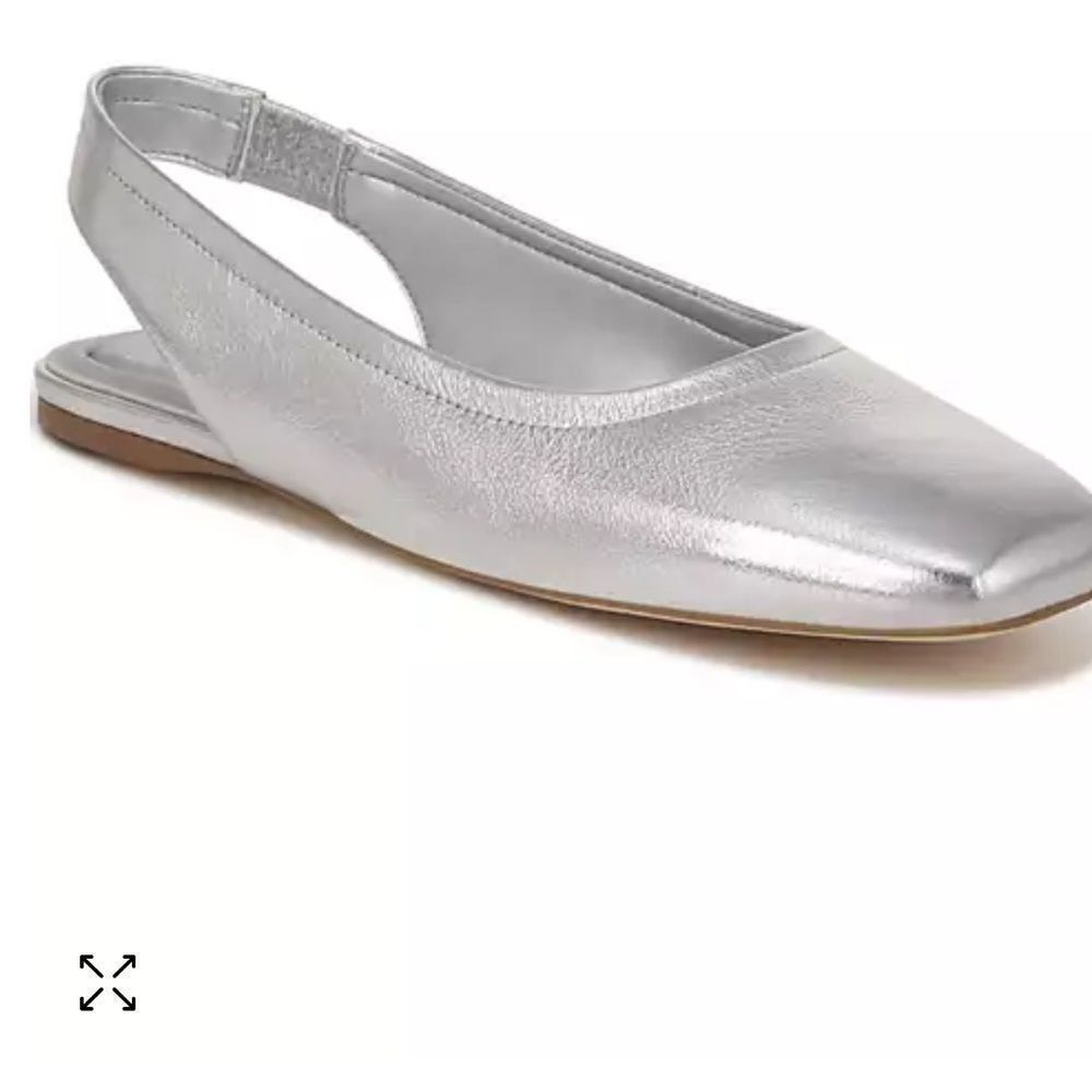 Franco Sarto Flexa Antona Flat Slingbacks Silver 7.5 NWT IN BOX
